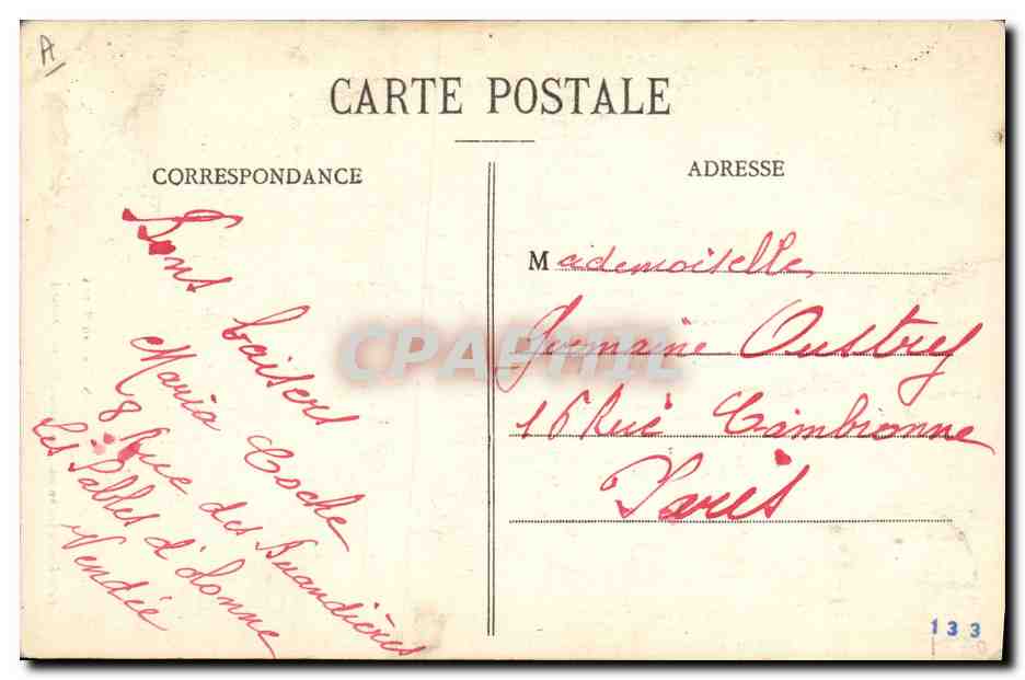 CPA Folklore Sablaises au repos  — Verso