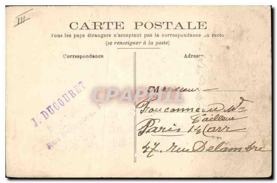 CPA Folklore Les amoureux Sarthois  — Verso