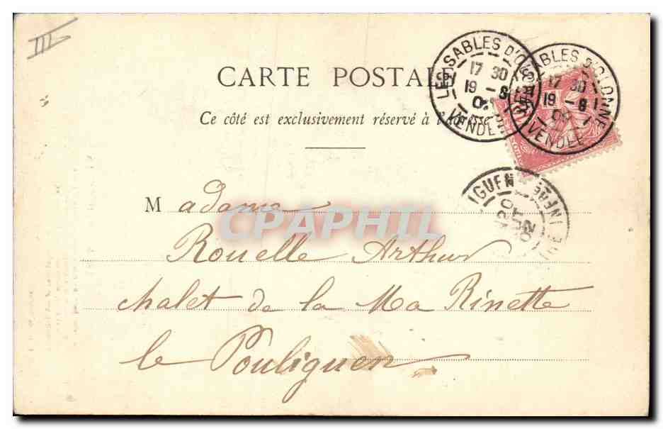 CPA Folklore Les Sables d'Olonne  — Verso