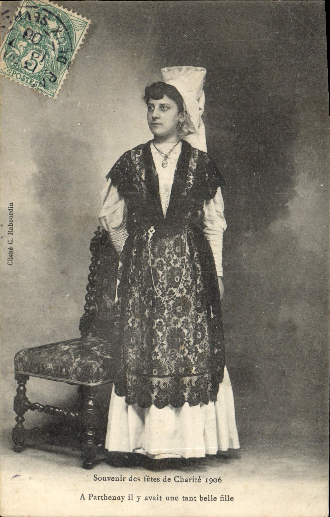 CPA Folklore Souvenir des Fetes de Charite 1906 A Parthenay 