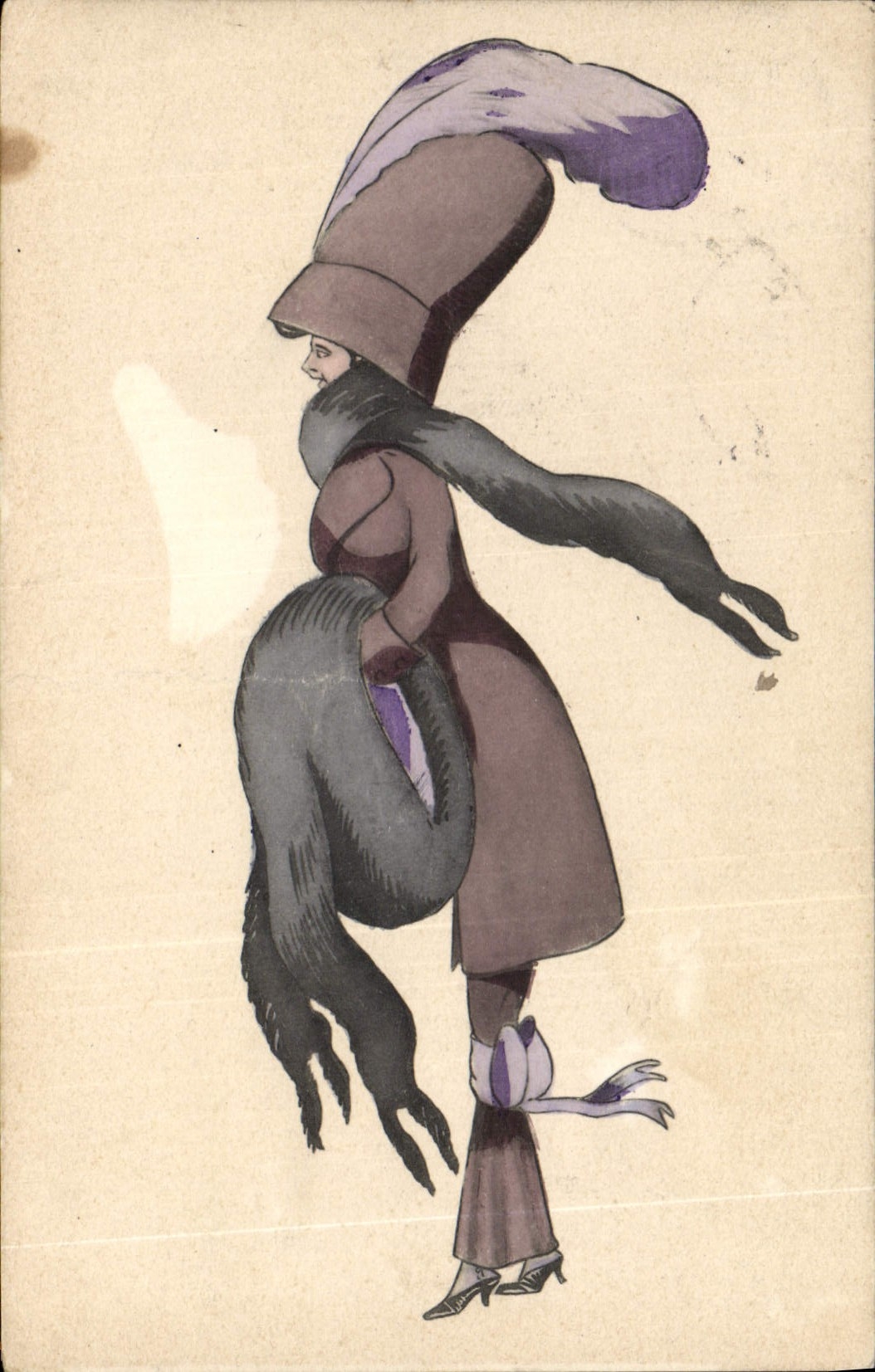 CPA Fantaisie Illustrateur Femme Chapeau 