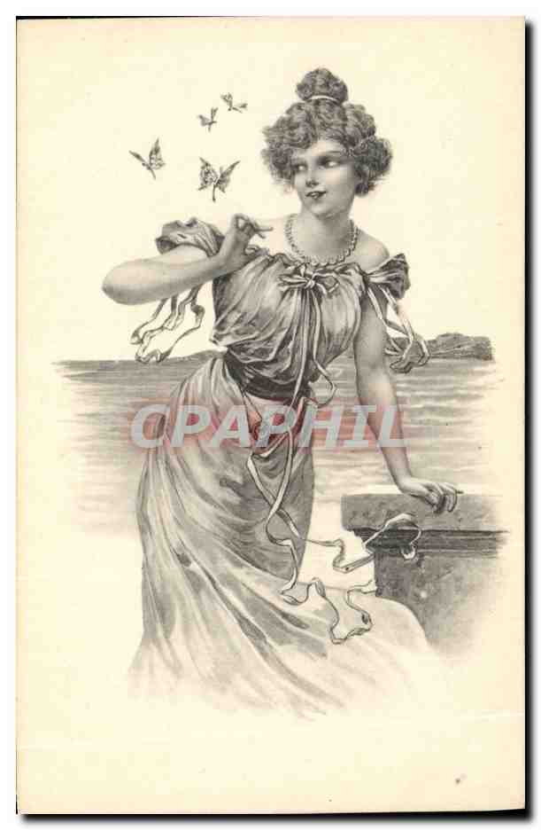 CPA Fantaisie Illustrateur Femme 