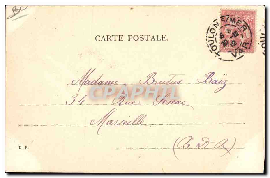 Jeune femme en chapeau — paysage hivernal avec cerf — R. Patella — Reverso