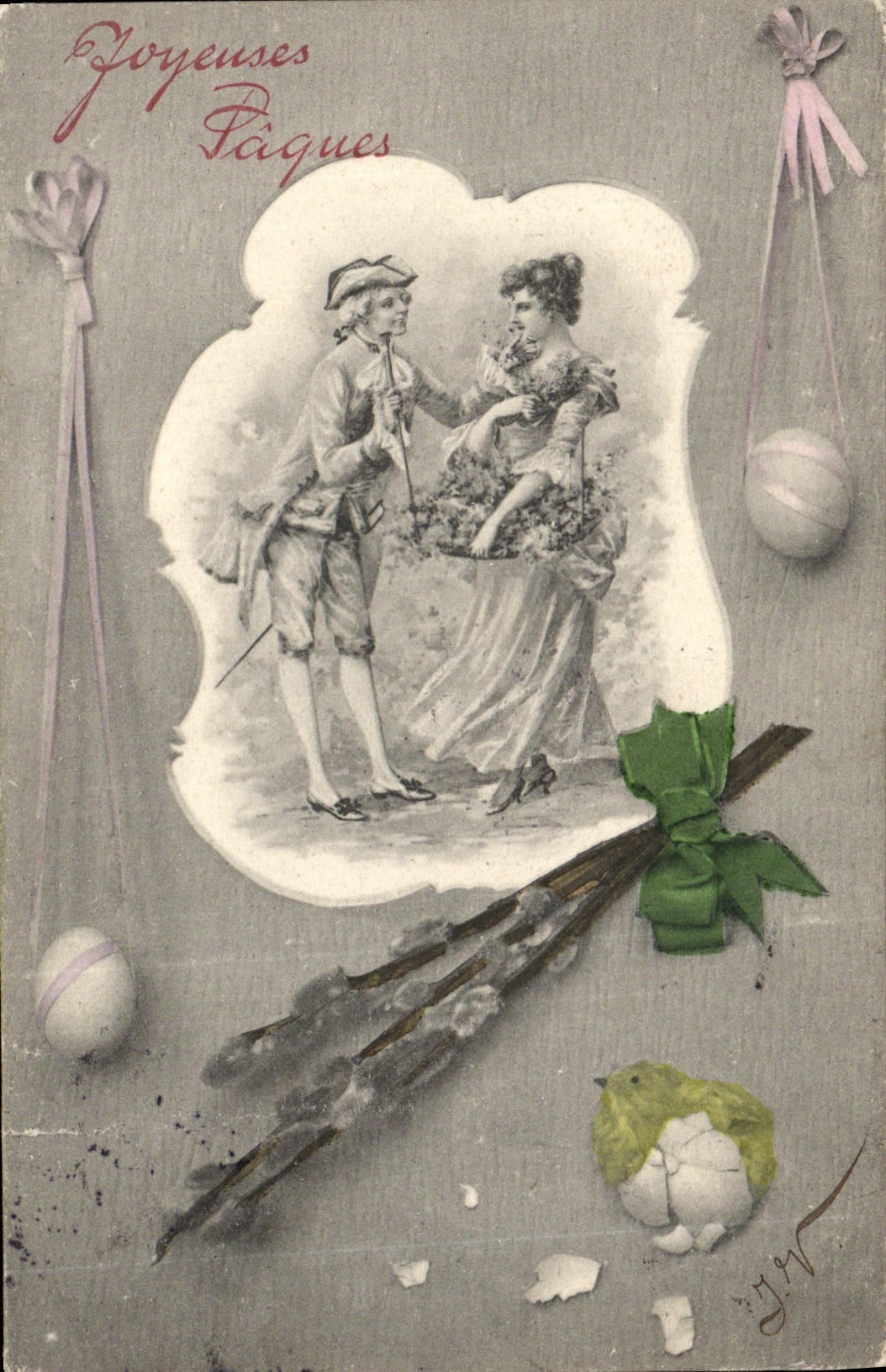 CPA Fantaisie Illustrateur Femme Paques 