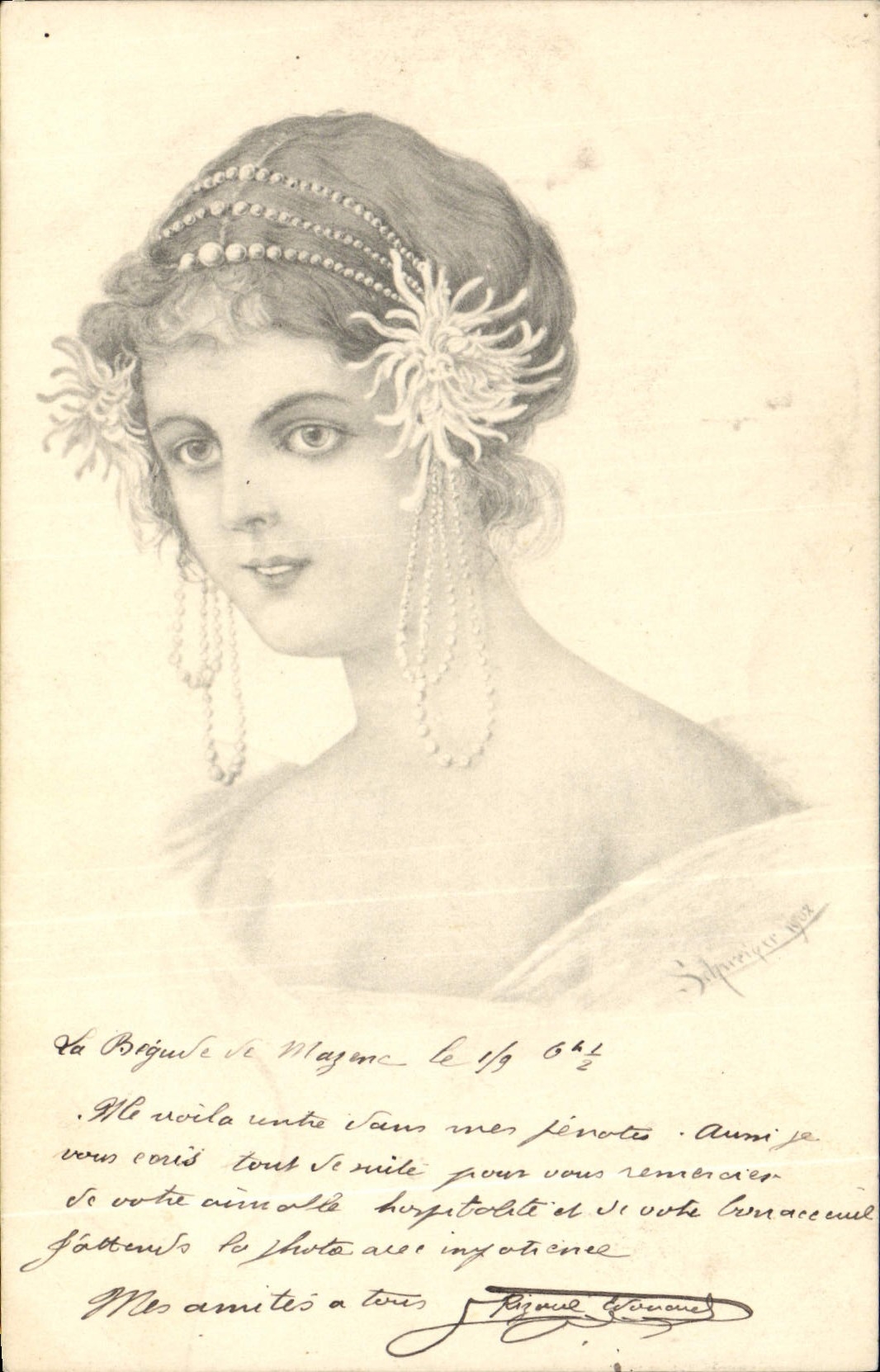 CPA Fantaisie Illustrateur Femme 