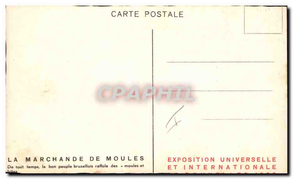 CPA Fantaisie Illustrateur La marchande de moules Chien Enfant  — Rückseite