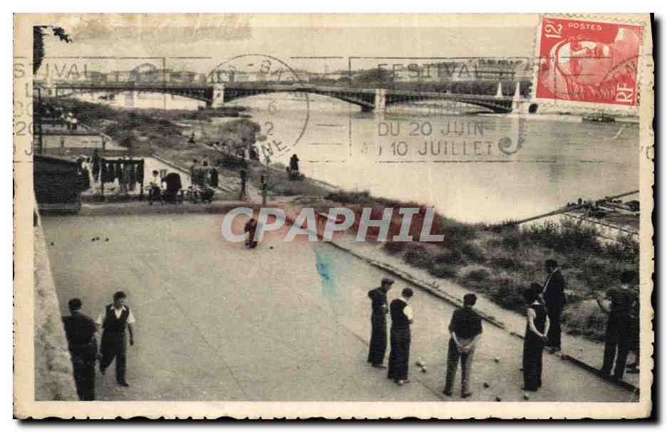 CPA Petanque Lyon Le pont de l'universite 