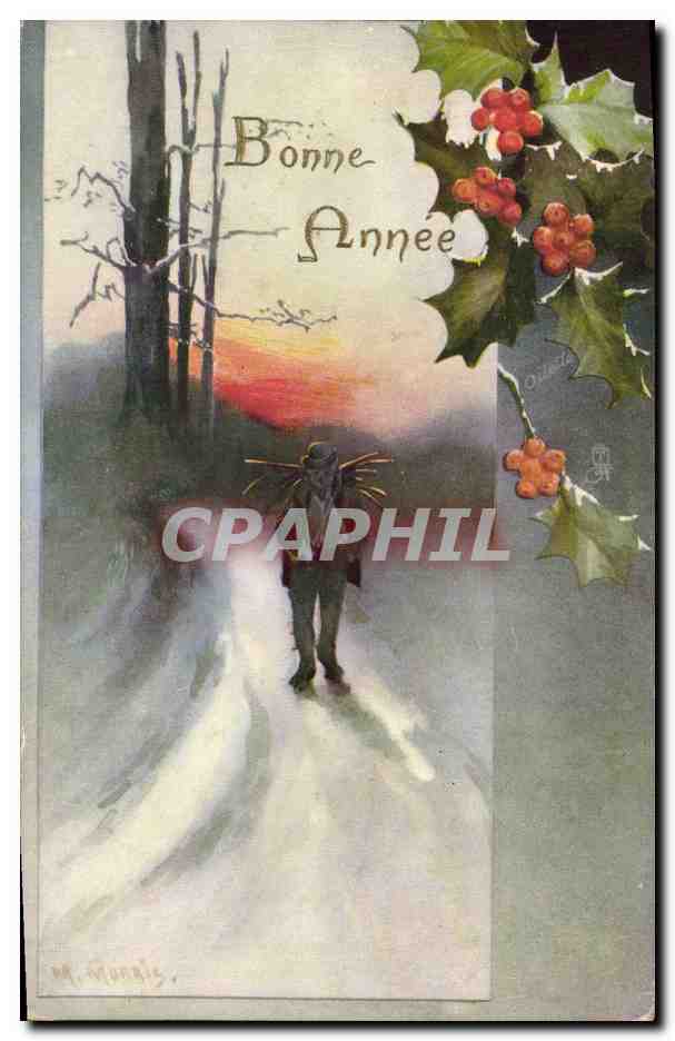CPA Fantaisie Illustrateur Moriss Bonne annee 