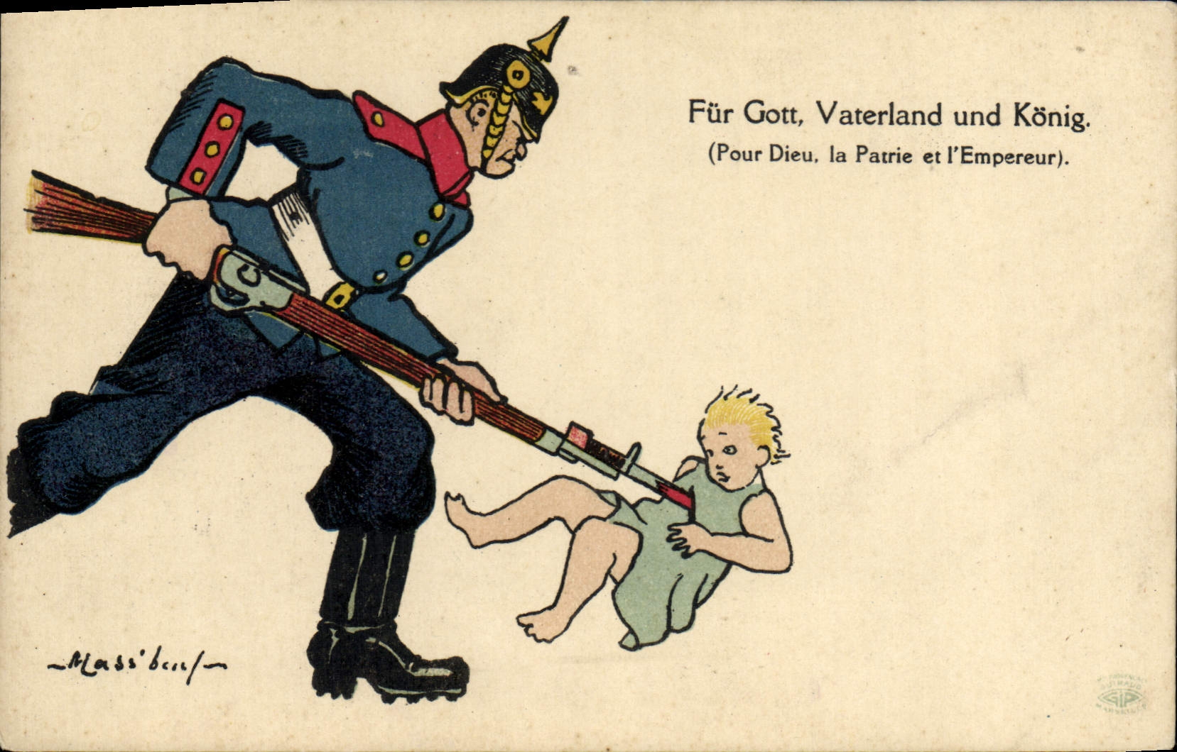 Soldat prussien enlevant un enfant — Mass'beuf — Imp. Provençale, Marseille