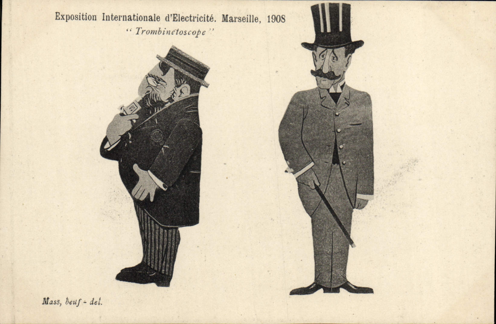 Internationale Elektrizitätsausstellung. Marseille, 1908 — 'Trombinétoscope' — Mass, beauf-del.