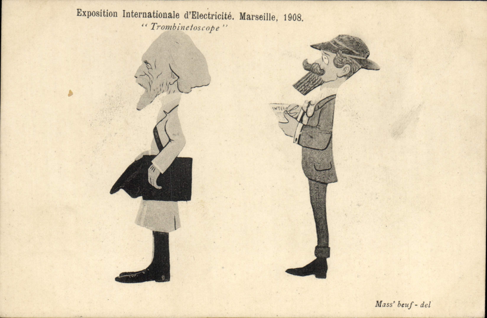 Exposition Internationale d'Electricité. Marseille, 1908. — "Trombinetoscope" — Mass' beuf-del