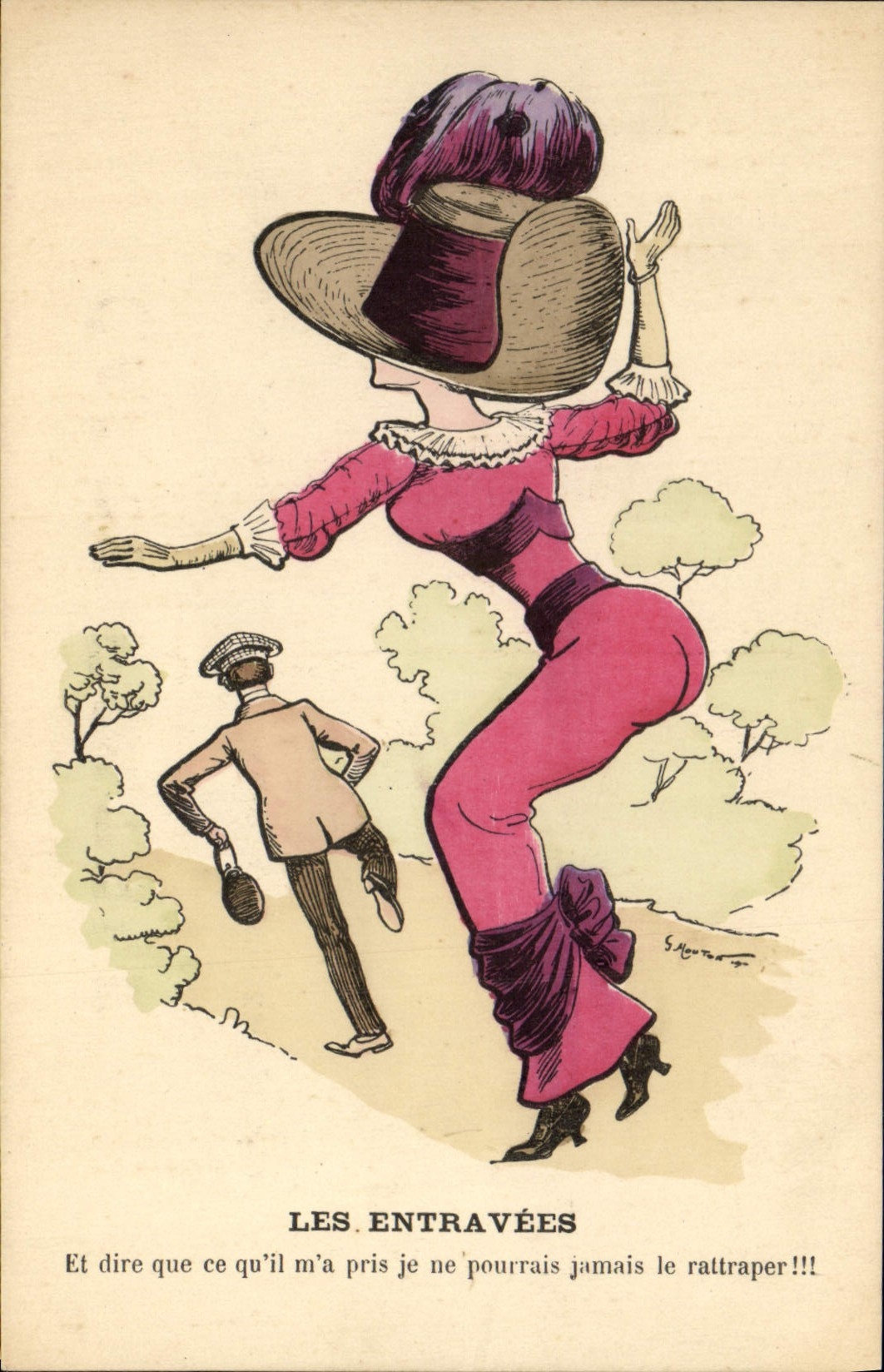 CPA Fantaisie Illustrateur Mouton Les entravees 