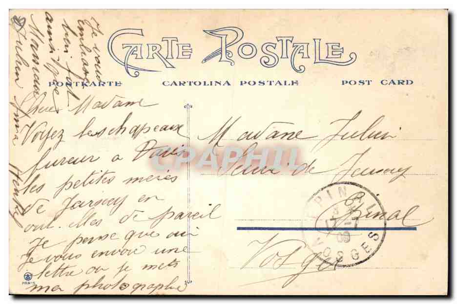 CPA Fantaisie Illustrateur Mouton Odette Chapeau  — Rückseite