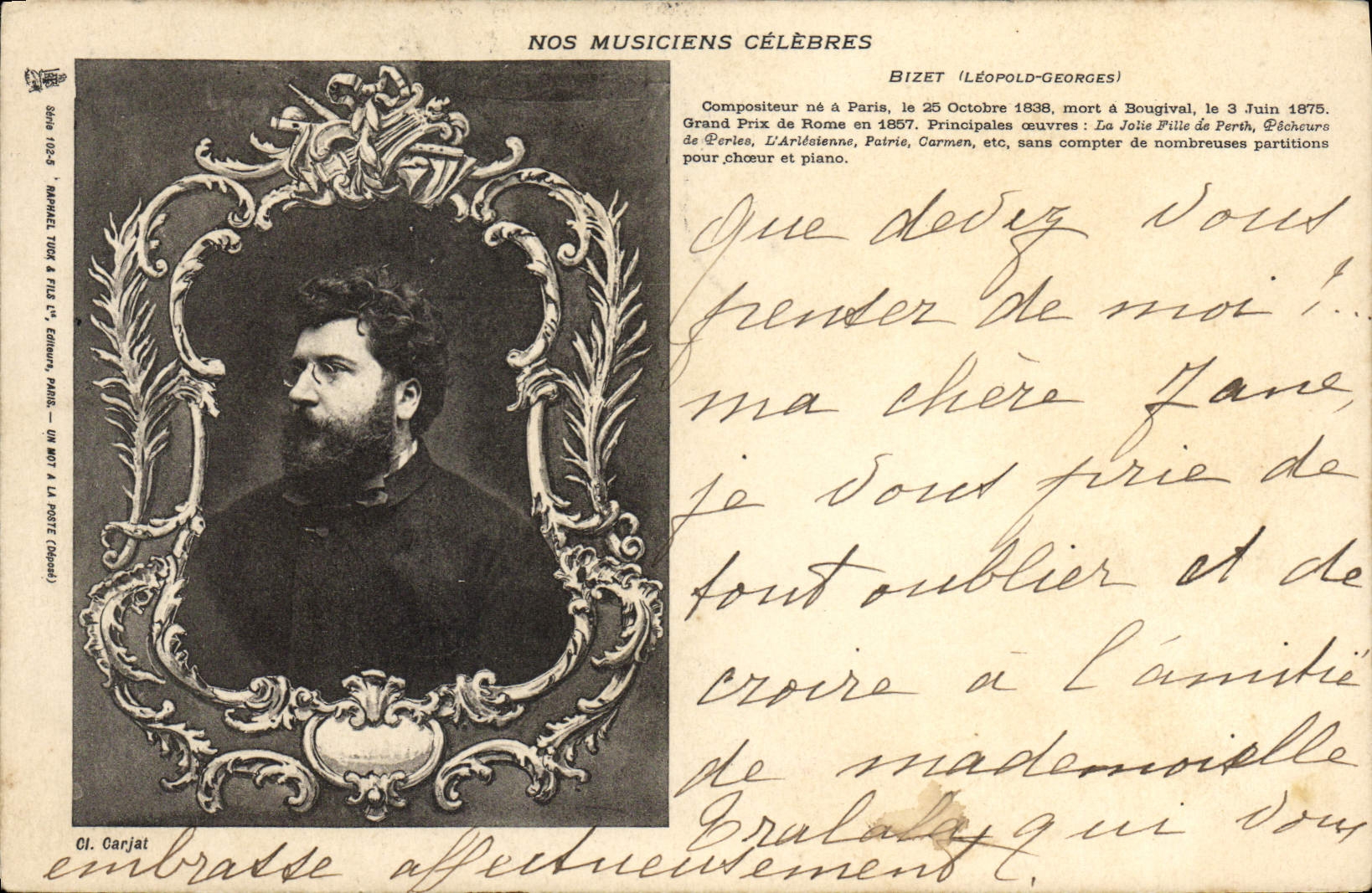 Bizet (Léopold-Georges) — Compositeur — éditeur Ol. Carjat, n° 102-5