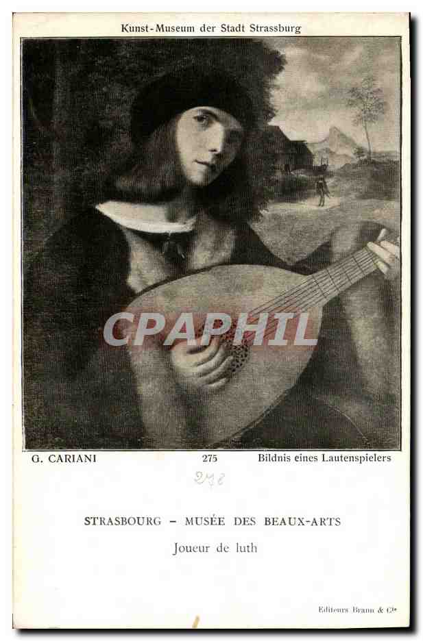 CPA Strasbourg Musee des Beaux Arts Joueur de Luth 