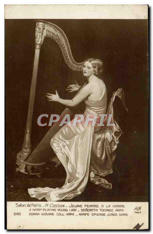 CPA Salon de Paris Cosson Jeune femme a la harpe 