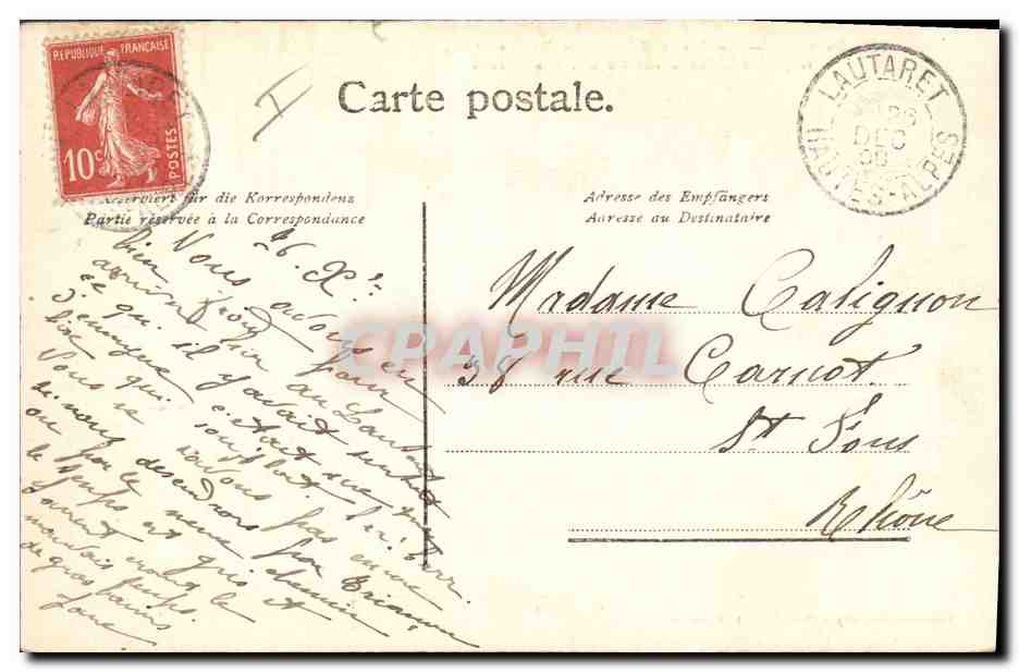 CPA Militaria Chasseurs Alpins Dauphine La Grand Galibier Le Goleon et les aiguilles d'Arves vus du lac des Cerces  — Rückseite