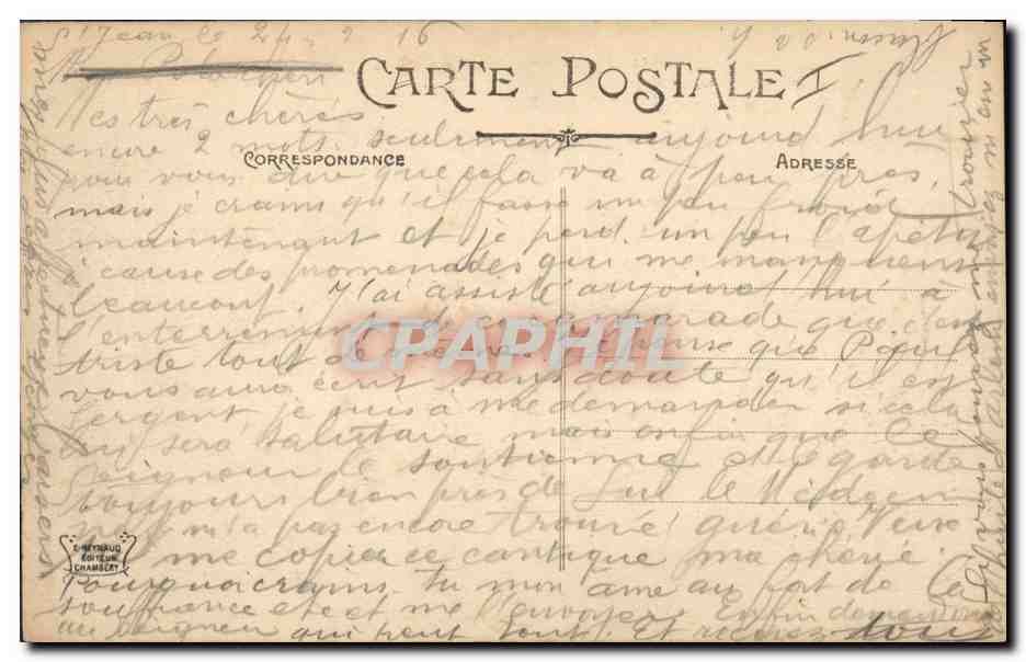 CPA Militaria Chasseurs Alpins Frontiere Franco Italienne Lac de Ruburent  — Rückseite