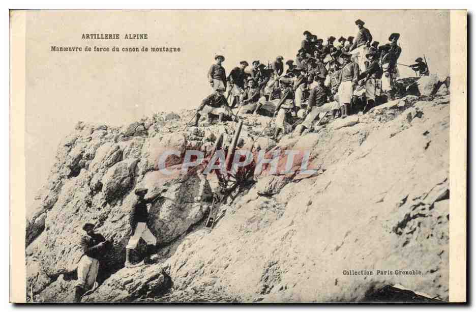 Artillerie Alpine — Manœuvre de force du canon de montagne — Collection Paris Grenoble