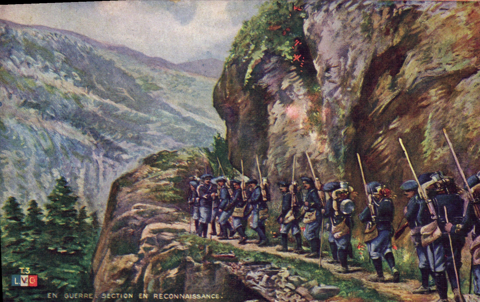 Section en reconnaissance — En guerre — LVC