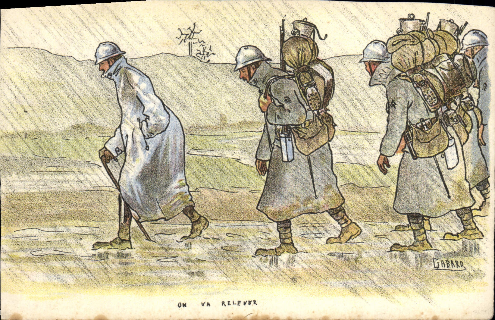 CPA Militaria On va relever 