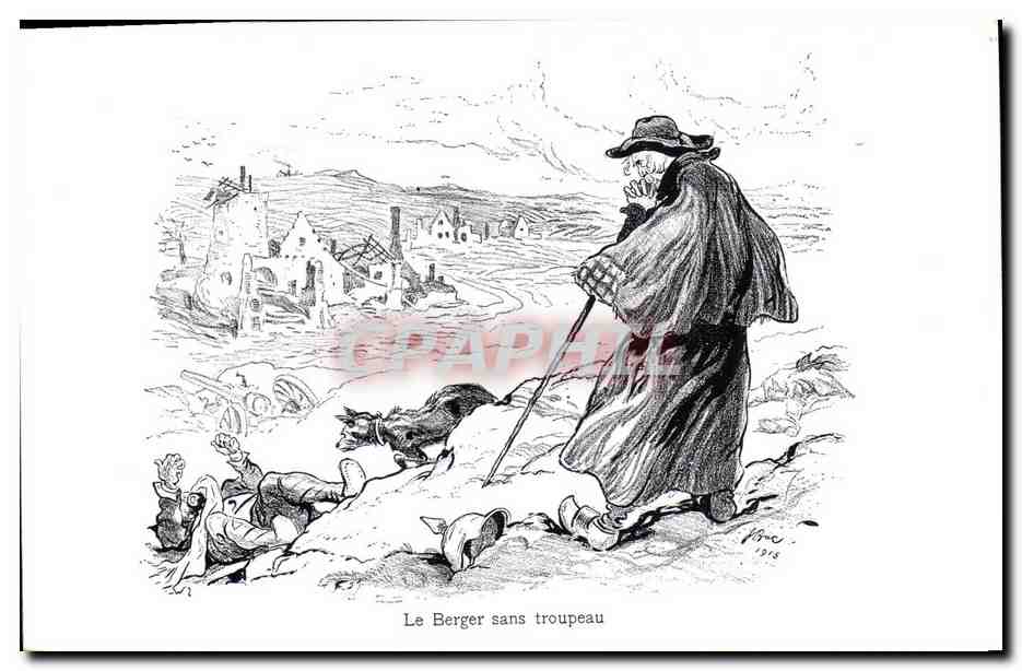 CPA Militaria le berger sans troupeau 