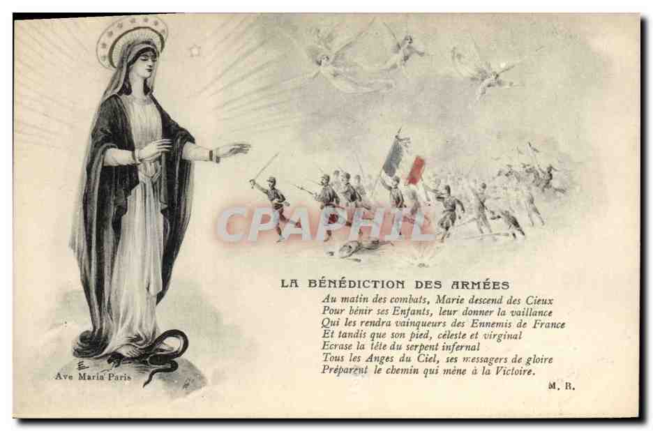 CPA Militaria Vierge La benediction des armees 