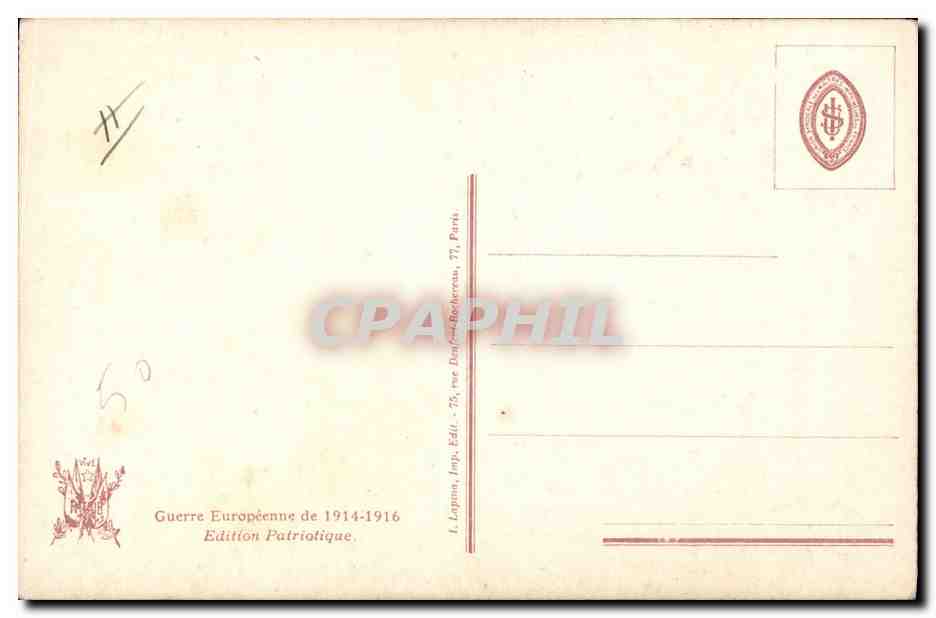 CPA Militaria Enfant Premier chagrin  — Rückseite