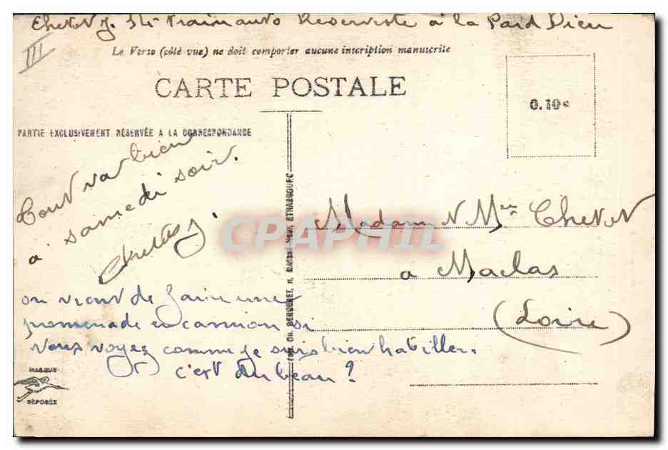CPA Militaria Les lettres du poilu A ses parents  — Rückseite
