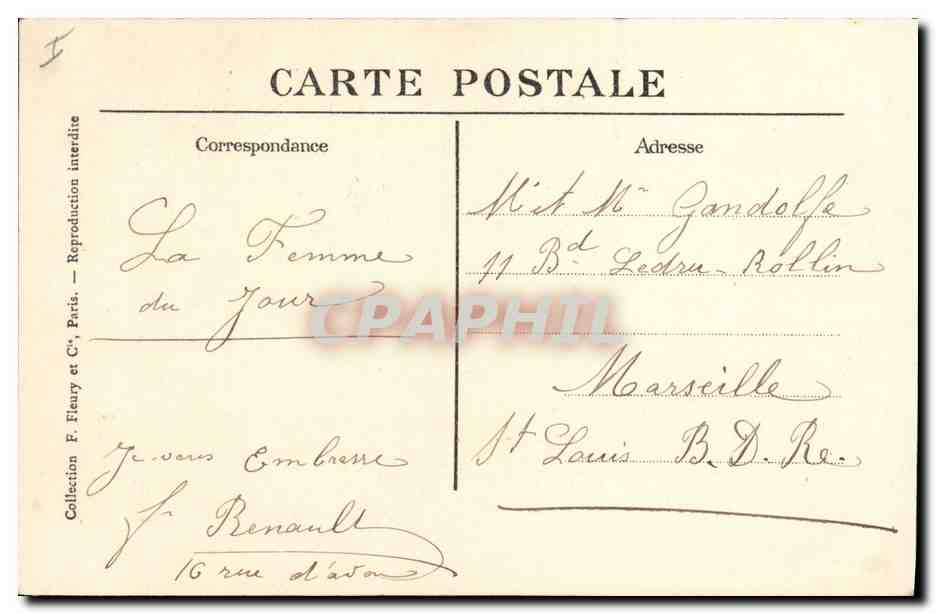 CPA Paris Musee du Louvre La Joconde Leonard de Vinci  — Rückseite