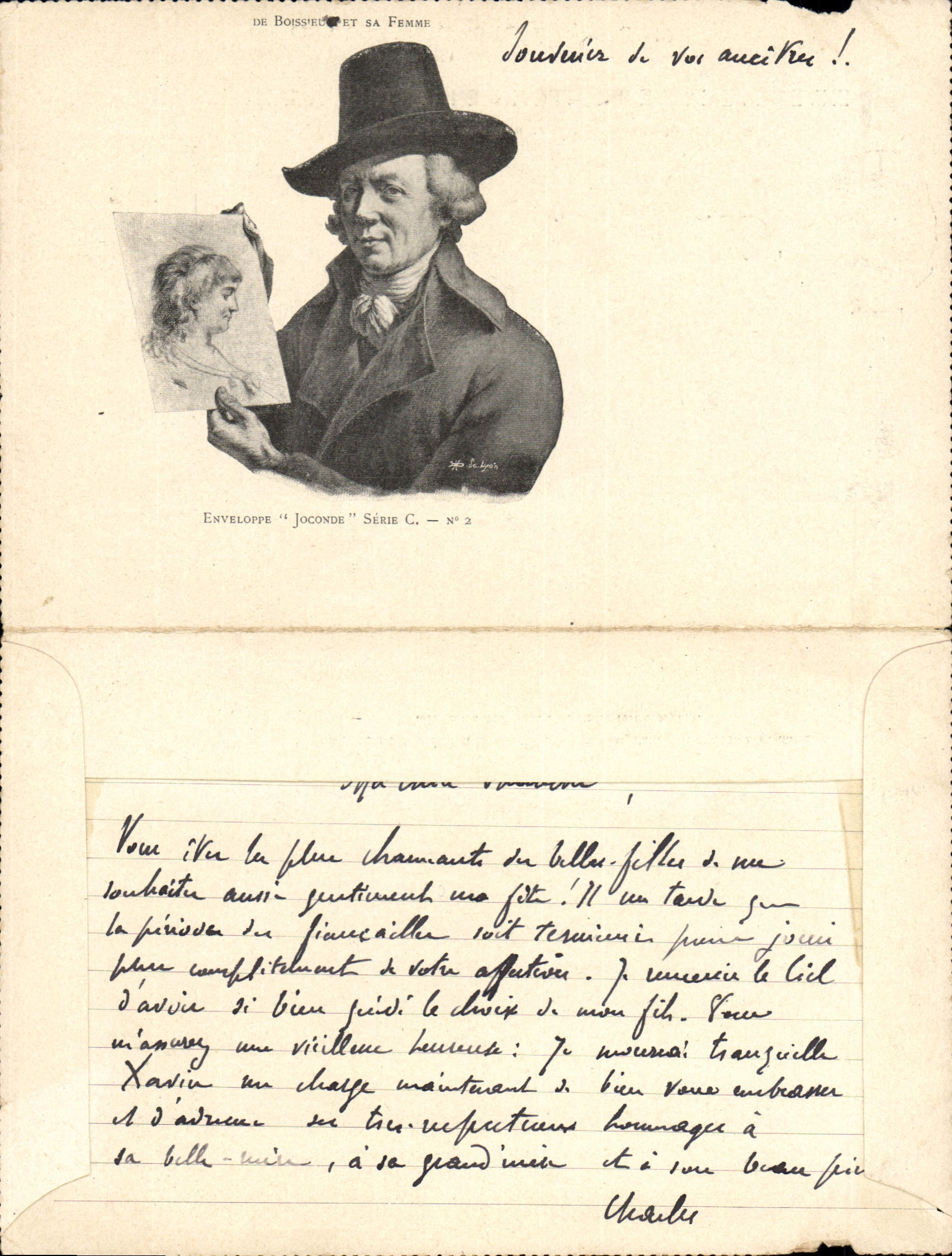 Envelope Card La Joconde Leonardo da Vinci