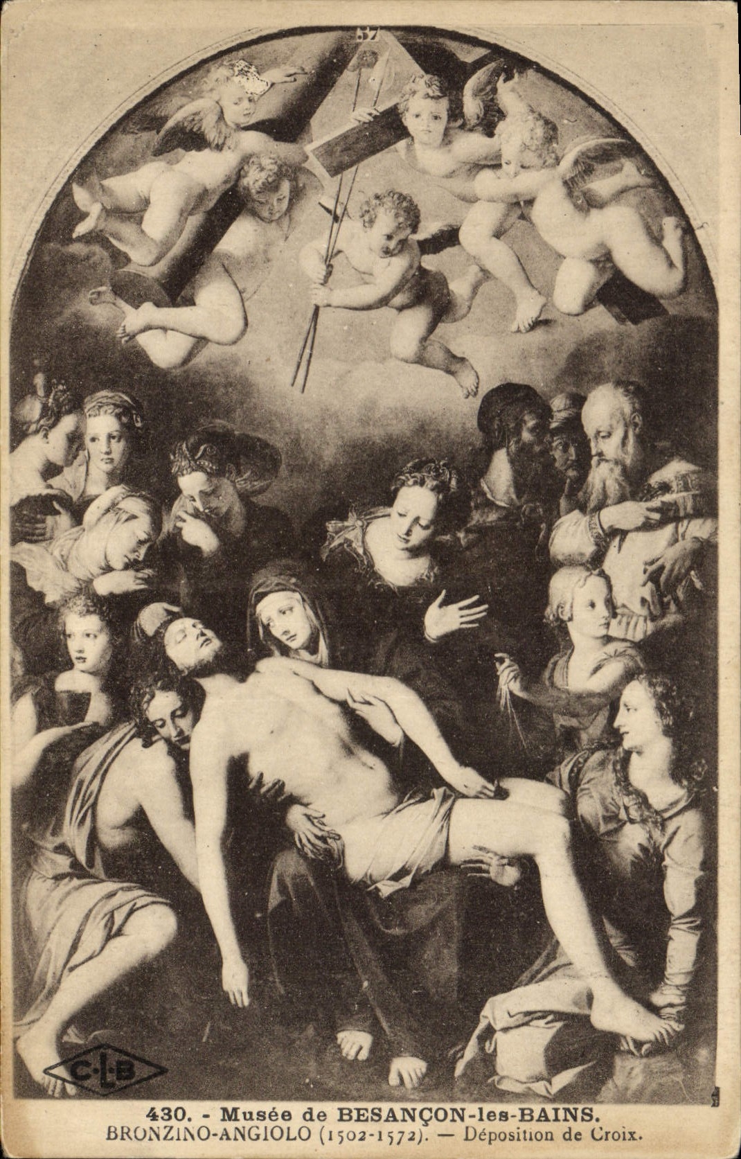 CPA Musee de Besancon les Bains Bronzino Angiolo Deposition de Croix 