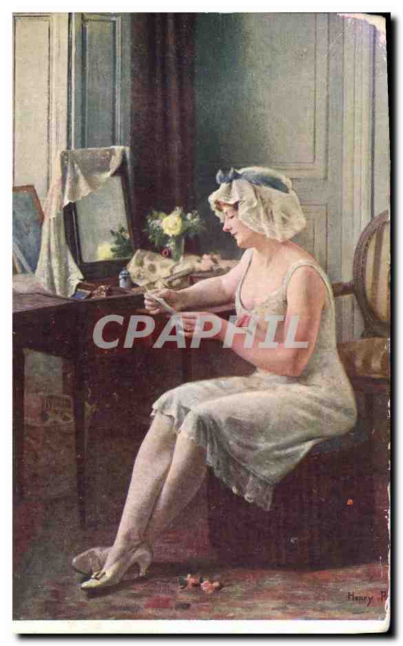 CPA Henry Perrault le billet doux Salon de Paris 
