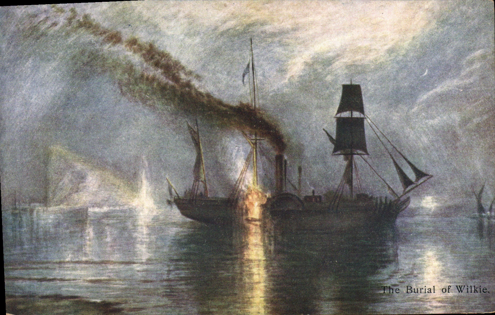 CPA Bateau The Burial of Wilkie 