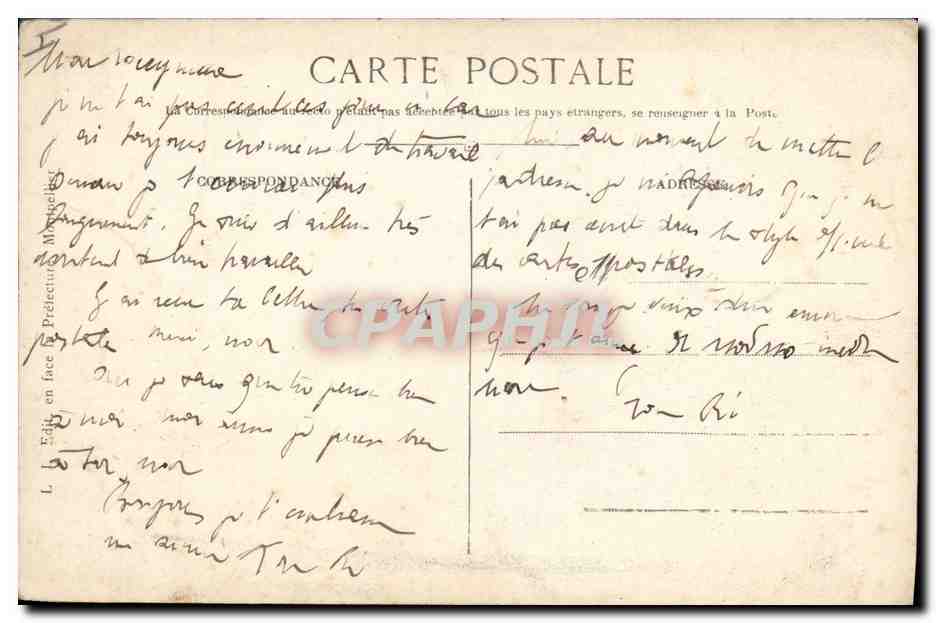 CPA Musee de Montpellier Courbet La rencontre  — Verso
