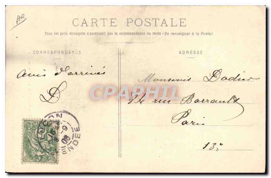 CPA Folklore Les Sables d'Olonne La promenade a anes Mule  — Verso