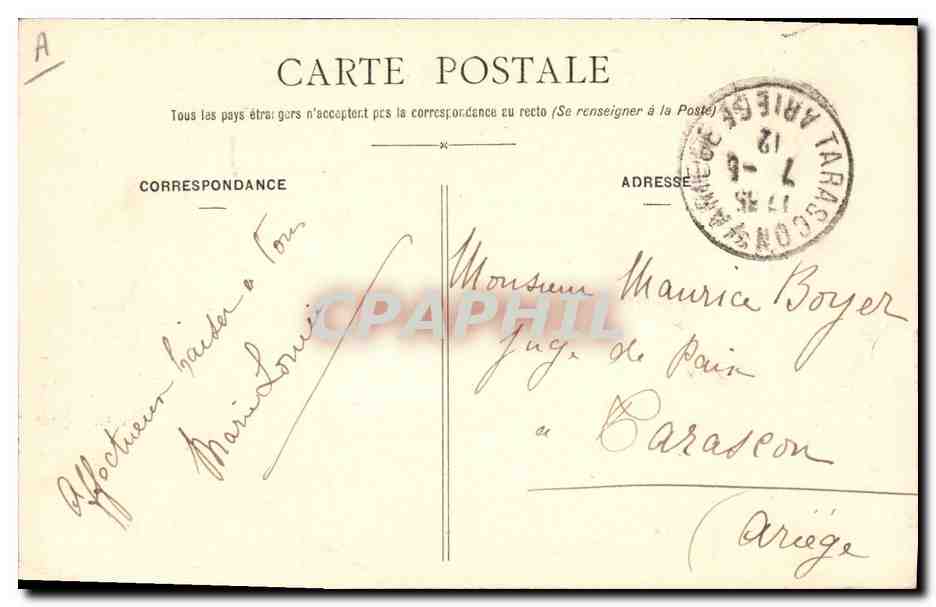 CPA Folklore Sablaise  — Verso