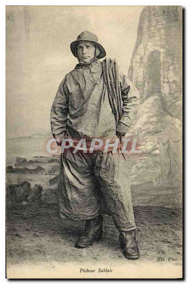 CPA Folklore Pecheur Sablais Peche 