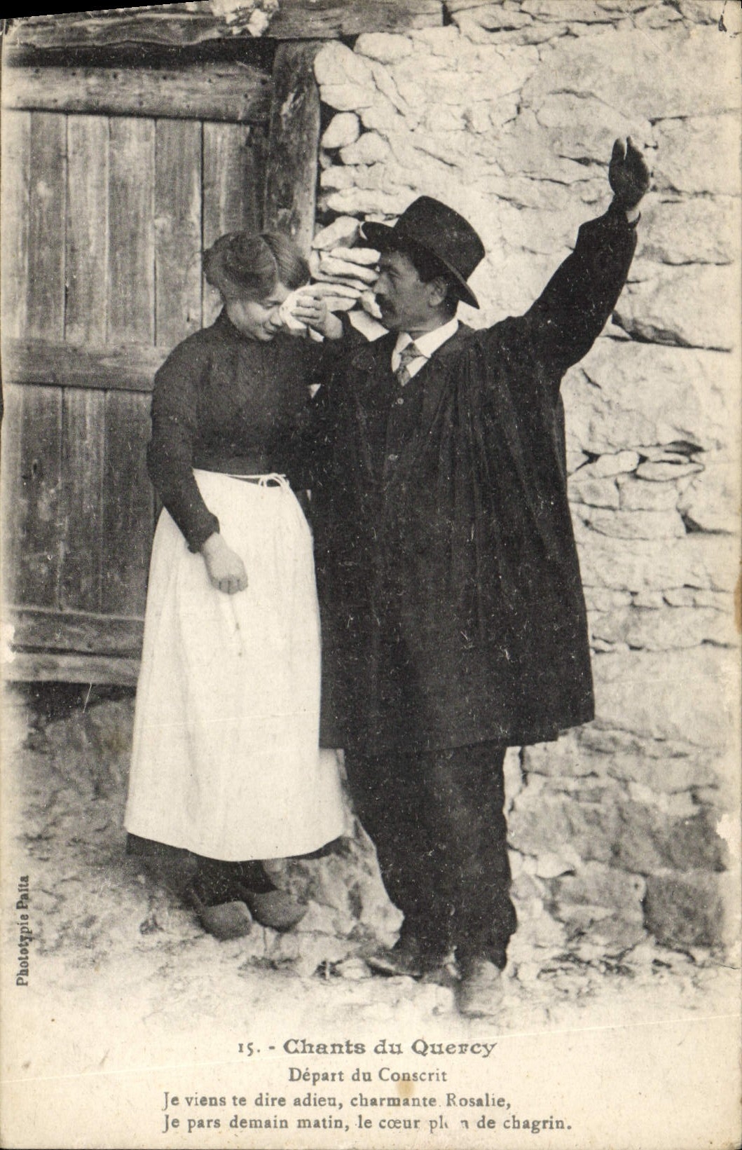 CPA Folklore Chants du Quercy Depart du conscrit 