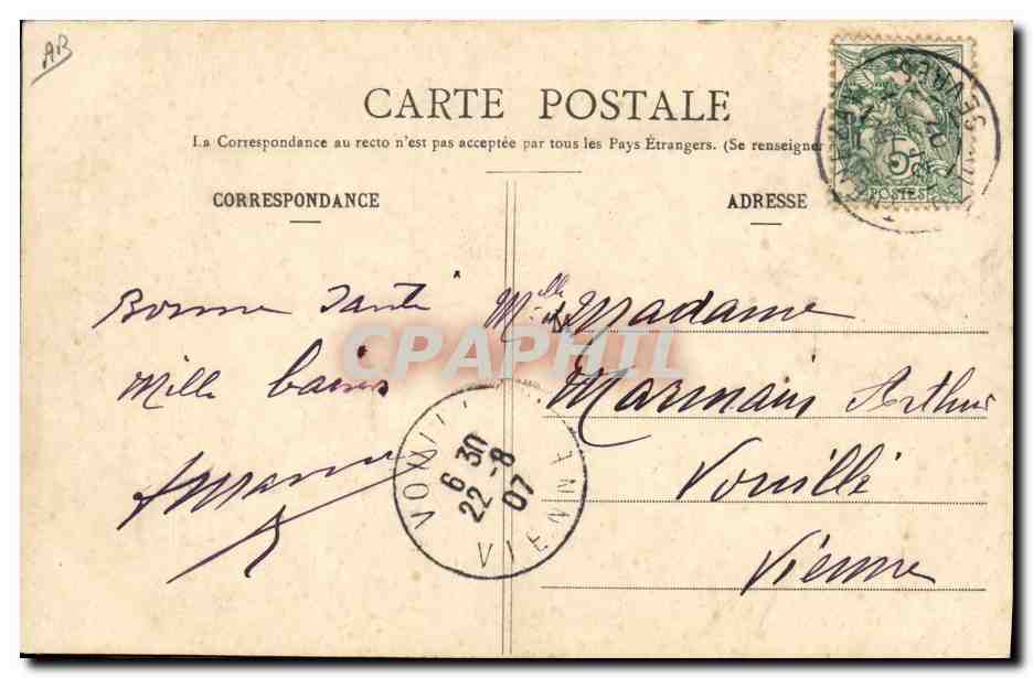 CPA Folklore Environs de Parthenay Coiffe de Vautebis Reffannes Menigoute dite la Mavina  — Verso