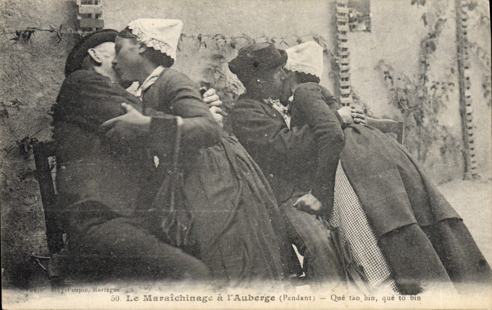 CPA Folklore Le Maraichinage a l'auberge 