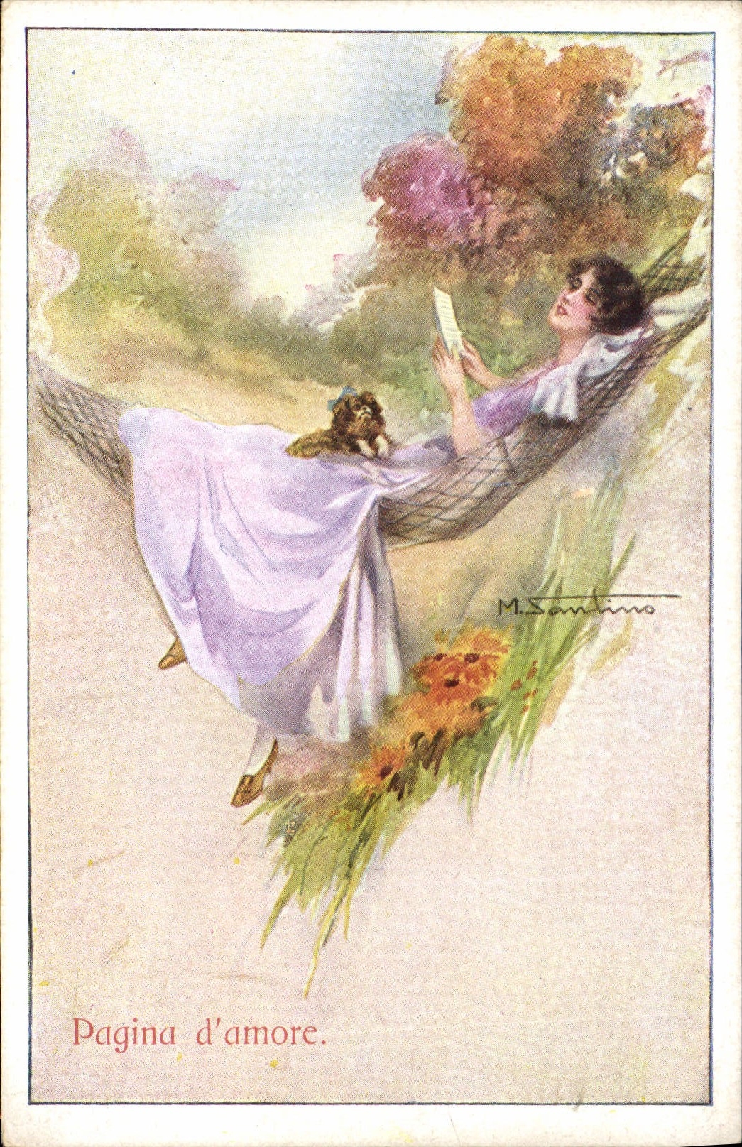 CPA Fantaisie Illustrateur Pagina d'amore 