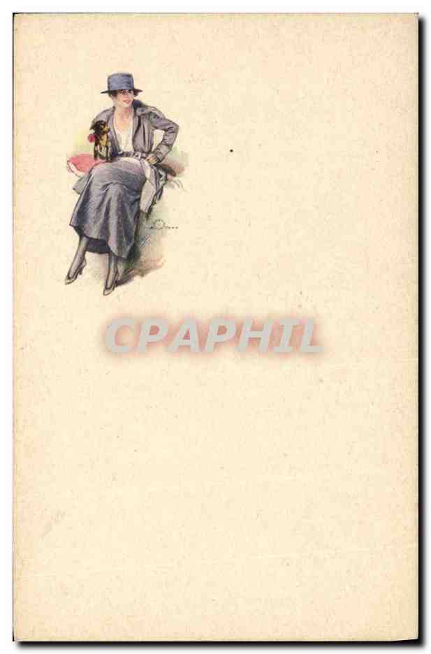 Elegante Frau in Mantel — Illustration — Cartoline d'Arte, Milano