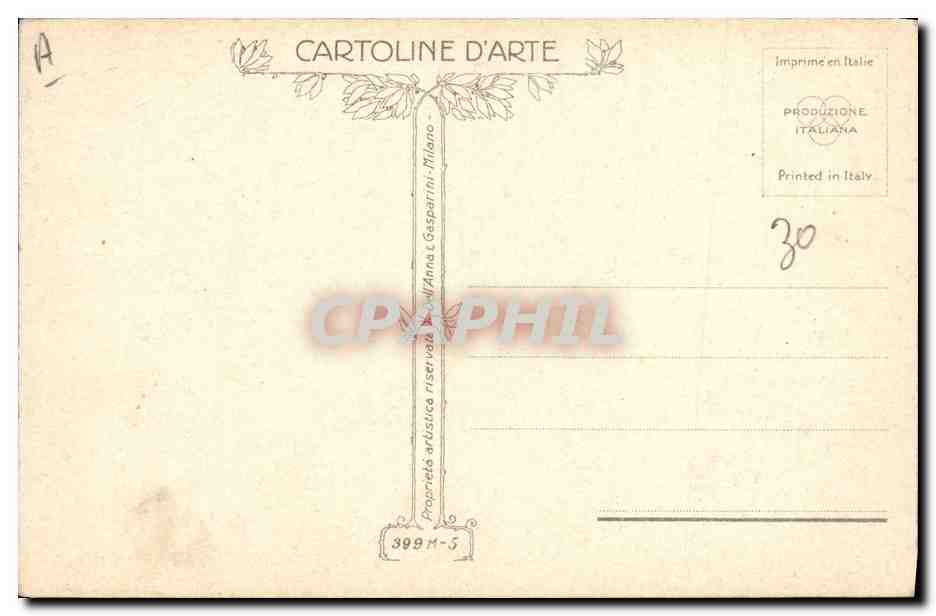 Elegante Frau in Mantel — Illustration — Cartoline d'Arte, Milano — Rückseite