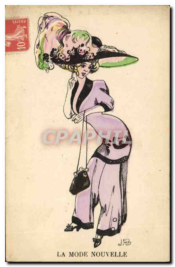 Vintage Postcard Fantasy Illustrator Woman The New Fashion