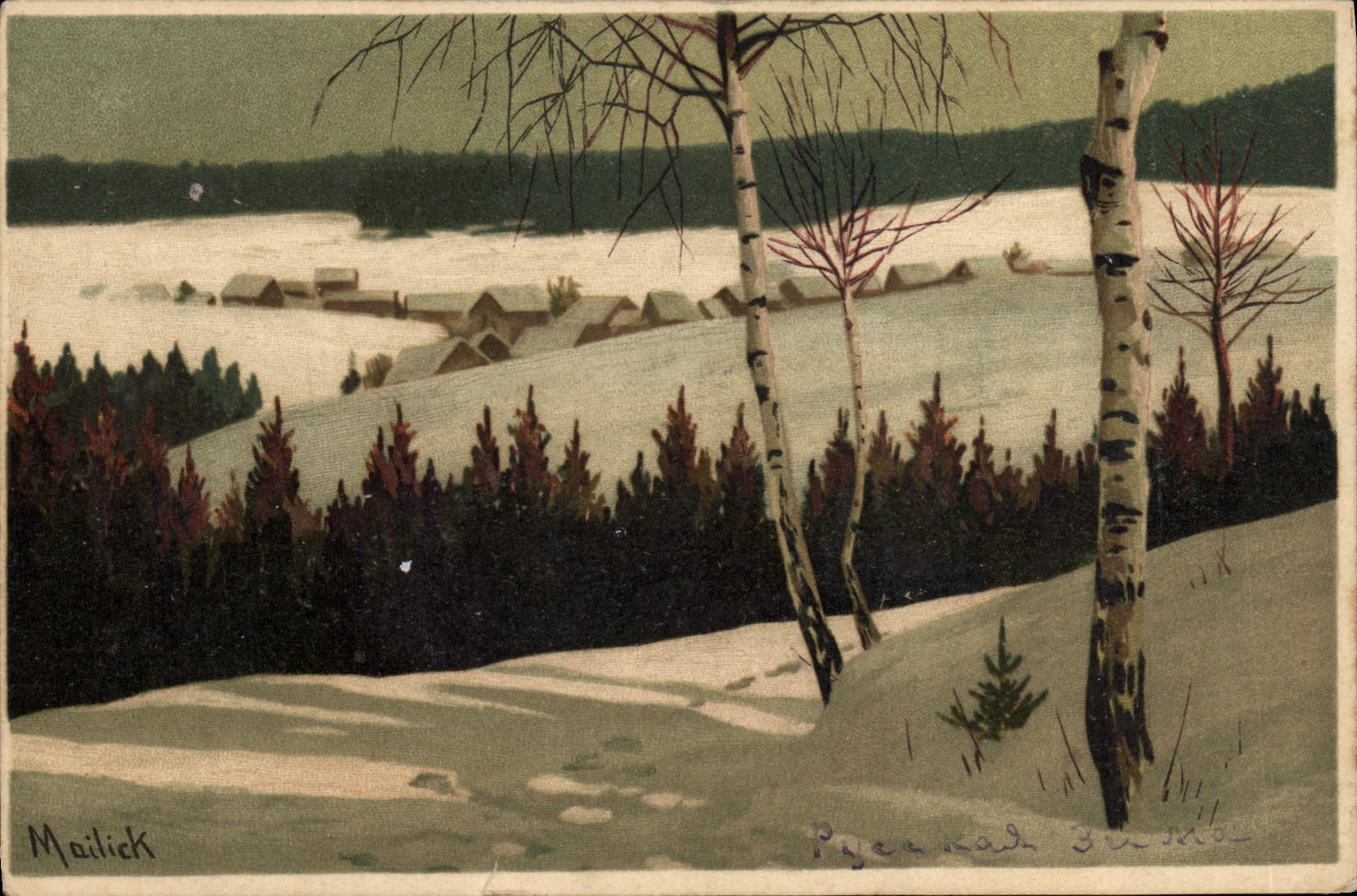Pöykkäälä, Finnland — winterliches Landschaftsbild mit Birken — Mailick