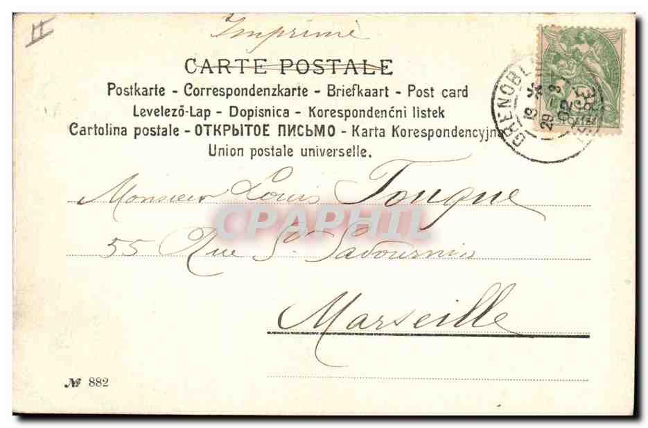 Danseuse en robe ornée — 29 Mars 1902 — Imprimeur n° 882 — Verso