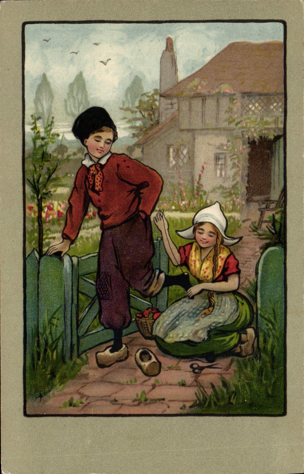 CPA Fantaisie Illustrateur Enfants Folklore Hollande 