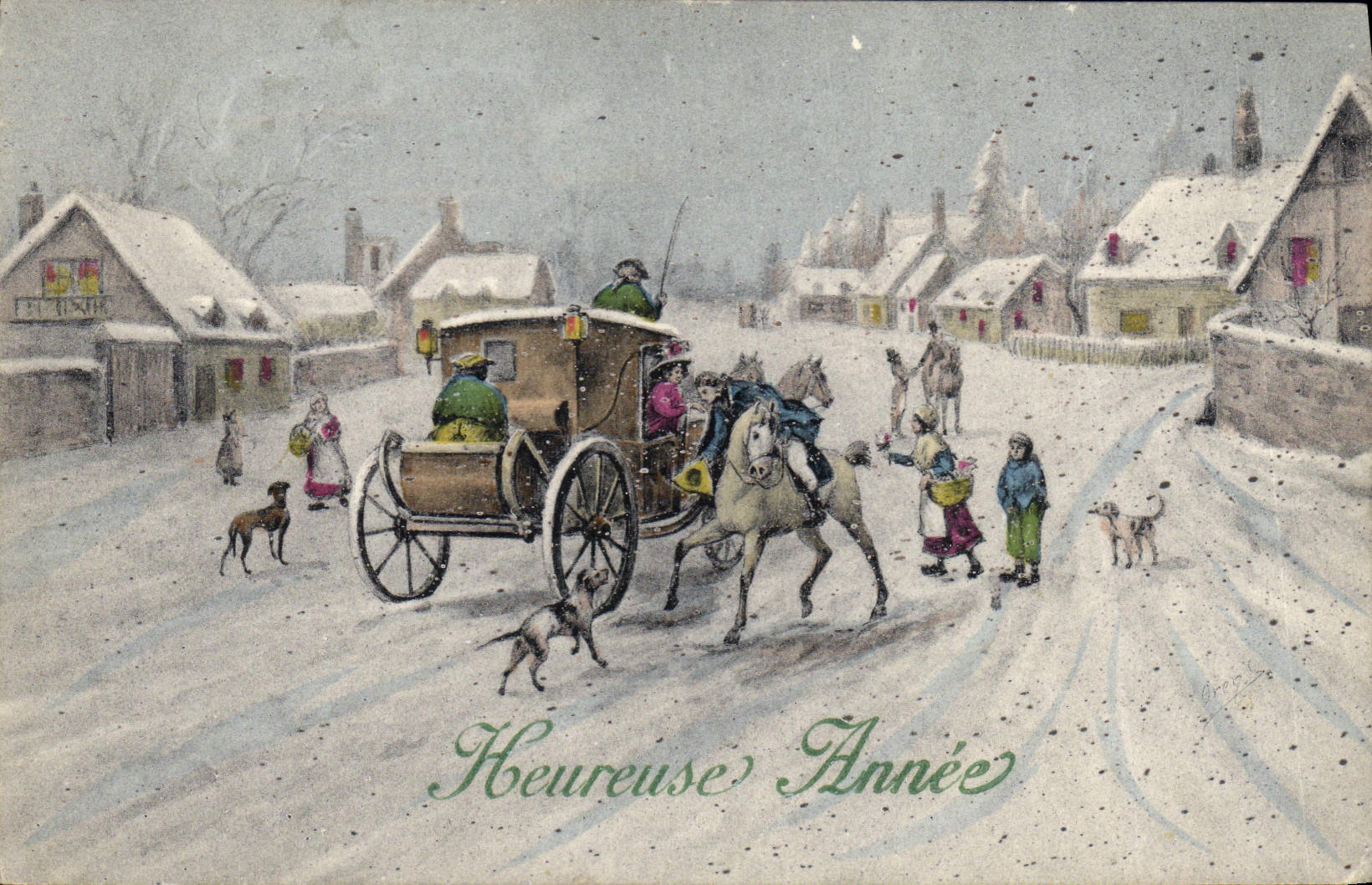 CPA Fantaisie Illustrateur Caleche 