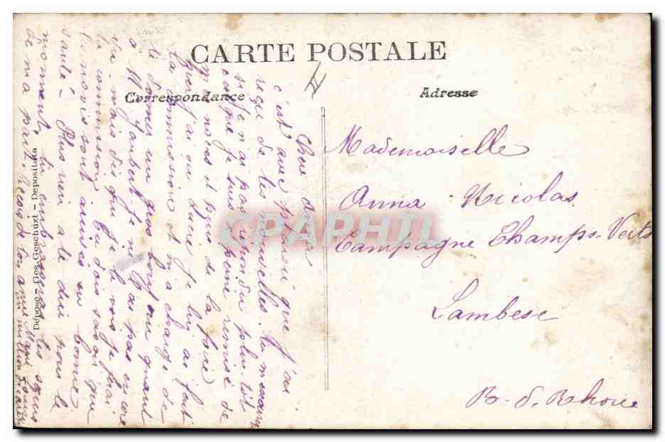CPA Diabolo Femme  — Rückseite